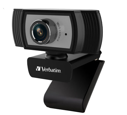 Verbatim 1080p Full HD Webcam - Black/Silver FHD 1920x1080, 2.0 Mega Pixels, Compatible with Windows XP,7 8, 10, Android V5, MacOS 10.6 or Above Verbatim